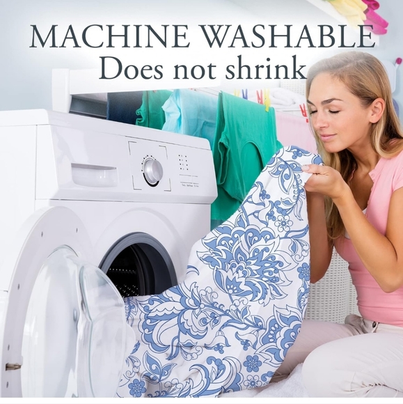 *🆕 Mindry Collections Spring Floral Blue and White Rectangle Tablecloth, NEW - Picture 9 of 9